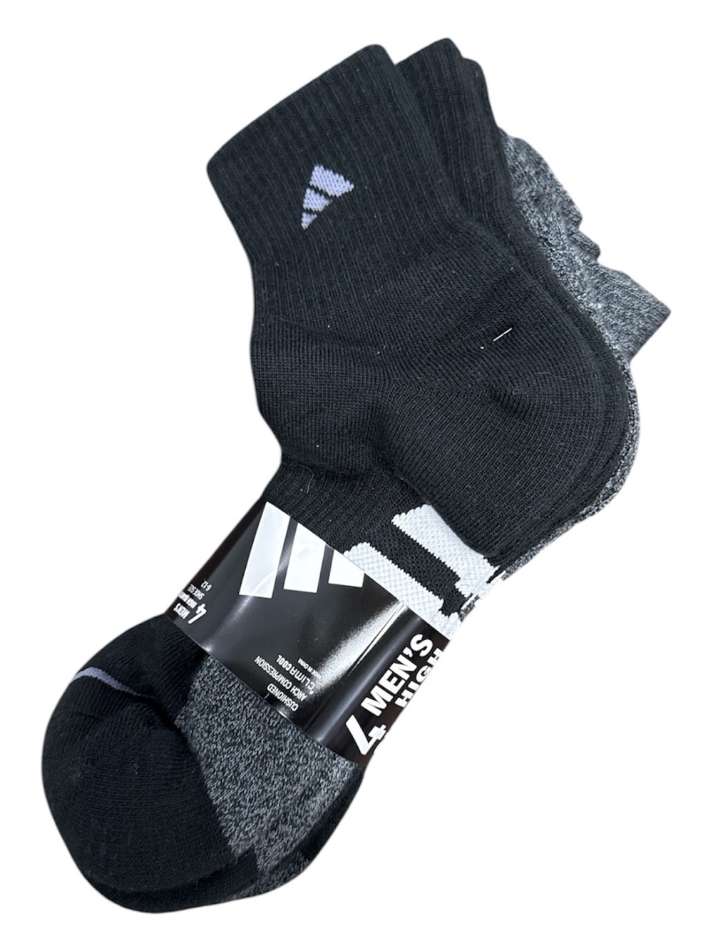 Adidas High Quarter Socks 4PACK Cushioned Comfort ClimaCool Arch Compression